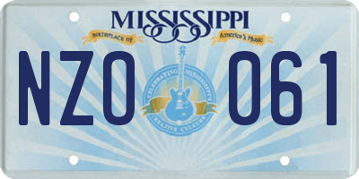 MS license plate NZO061