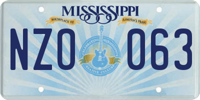 MS license plate NZO063