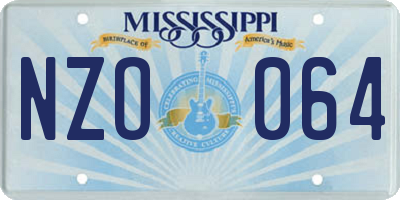 MS license plate NZO064