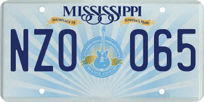MS license plate NZO065