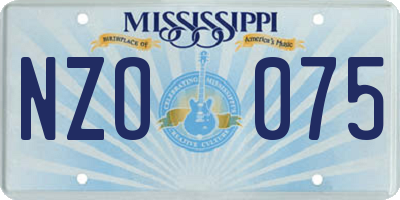 MS license plate NZO075