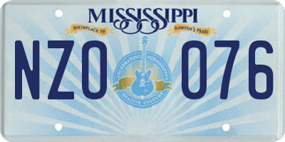 MS license plate NZO076