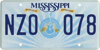 MS license plate NZO078