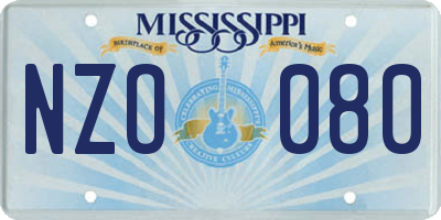 MS license plate NZO080