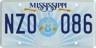 MS license plate NZO086
