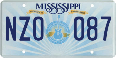 MS license plate NZO087
