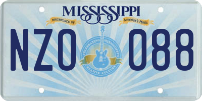 MS license plate NZO088