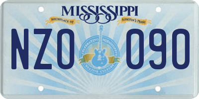 MS license plate NZO090