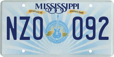 MS license plate NZO092
