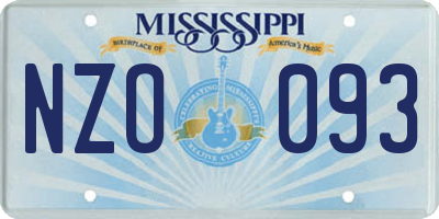 MS license plate NZO093