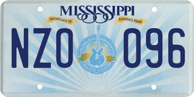 MS license plate NZO096