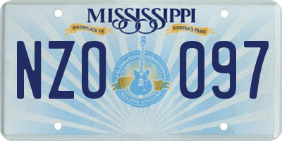 MS license plate NZO097