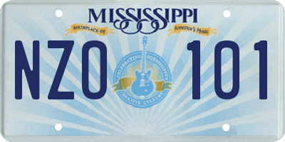 MS license plate NZO101