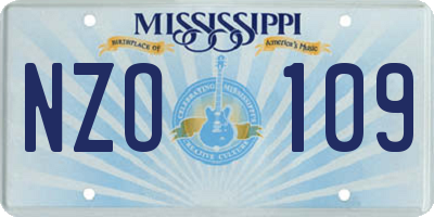 MS license plate NZO109