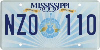 MS license plate NZO110