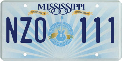 MS license plate NZO111