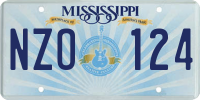 MS license plate NZO124