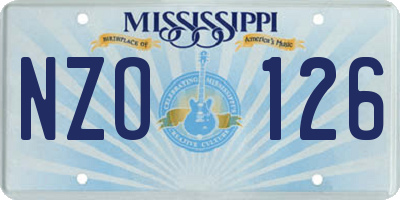 MS license plate NZO126