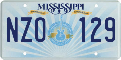 MS license plate NZO129