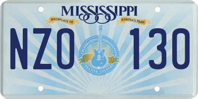 MS license plate NZO130