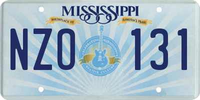MS license plate NZO131