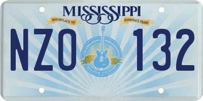 MS license plate NZO132