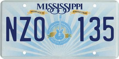 MS license plate NZO135