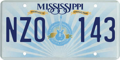 MS license plate NZO143