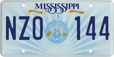 MS license plate NZO144