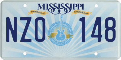 MS license plate NZO148