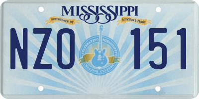 MS license plate NZO151
