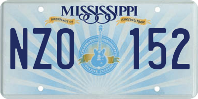 MS license plate NZO152