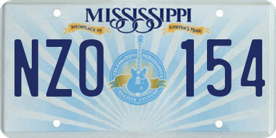 MS license plate NZO154
