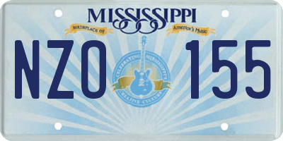 MS license plate NZO155