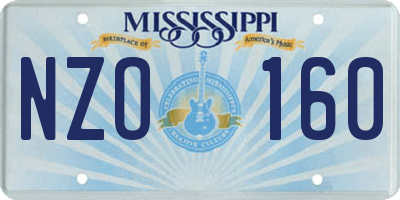MS license plate NZO160
