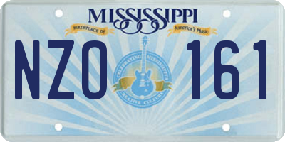 MS license plate NZO161