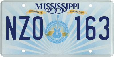 MS license plate NZO163