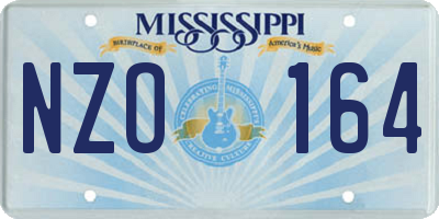 MS license plate NZO164