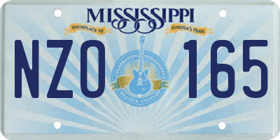 MS license plate NZO165
