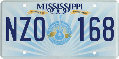 MS license plate NZO168