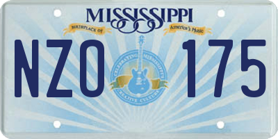 MS license plate NZO175