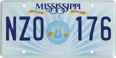 MS license plate NZO176