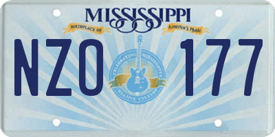 MS license plate NZO177