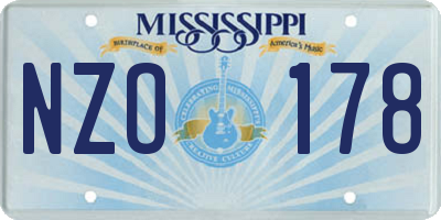 MS license plate NZO178