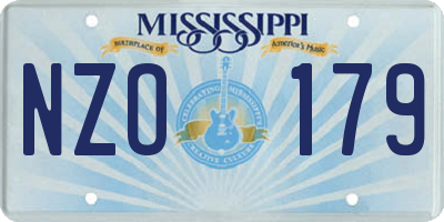 MS license plate NZO179