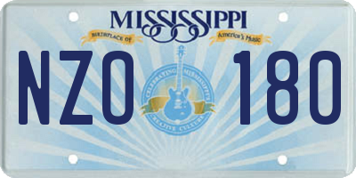 MS license plate NZO180