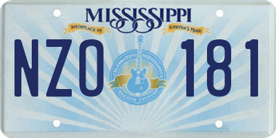 MS license plate NZO181