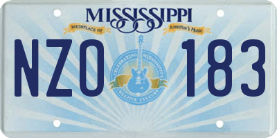 MS license plate NZO183