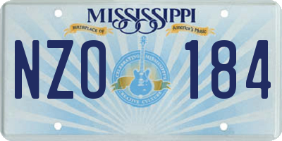 MS license plate NZO184