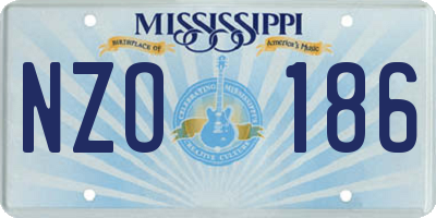 MS license plate NZO186